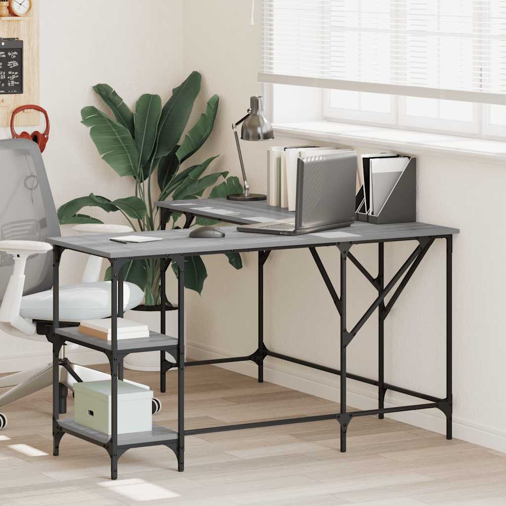 vidaXL Desk 139x139x75 cm engineered wood black