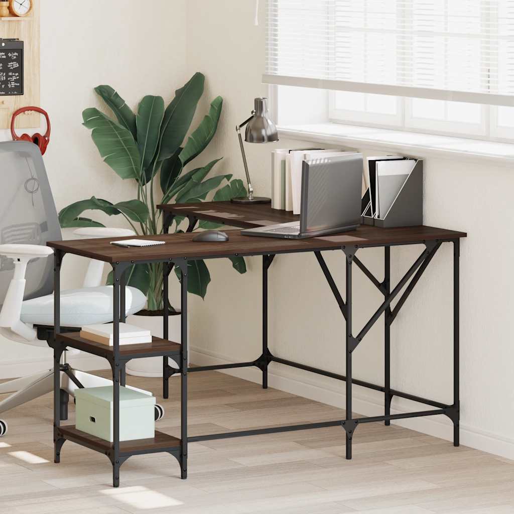 vidaXL Desk 139x139x75 cm engineered wood black