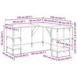vidaXL Bureau 139x139x75 cm bewerkt hout zwart