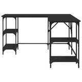 vidaXL Bureau 139x139x75 cm bewerkt hout zwart