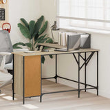 vidaXL Bureau 141x141x75 cm bewerkt hout zwart