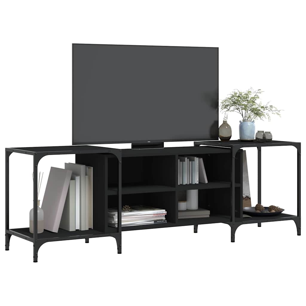 vidaXL Tv-meubel 153x37x50 cm bewerkt hout zwart