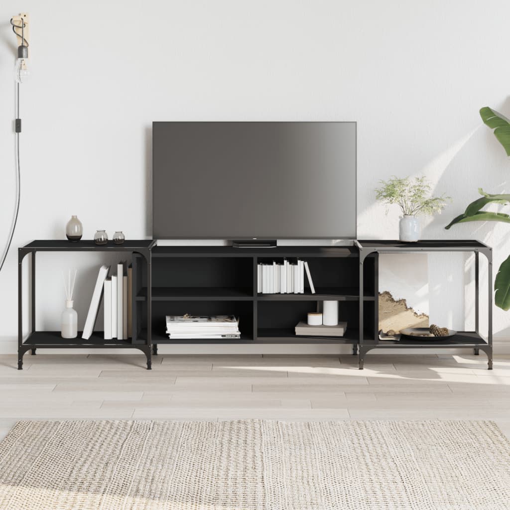 vidaXL Tv-meubel 153x37x50 cm bewerkt hout zwart