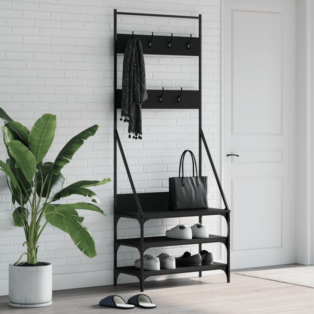 vidaXL Garment Rack with Shoe Rack 72x34x184 cm Black