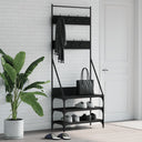 vidaXL Garment Rack with Shoe Rack 72x34x184 cm Black