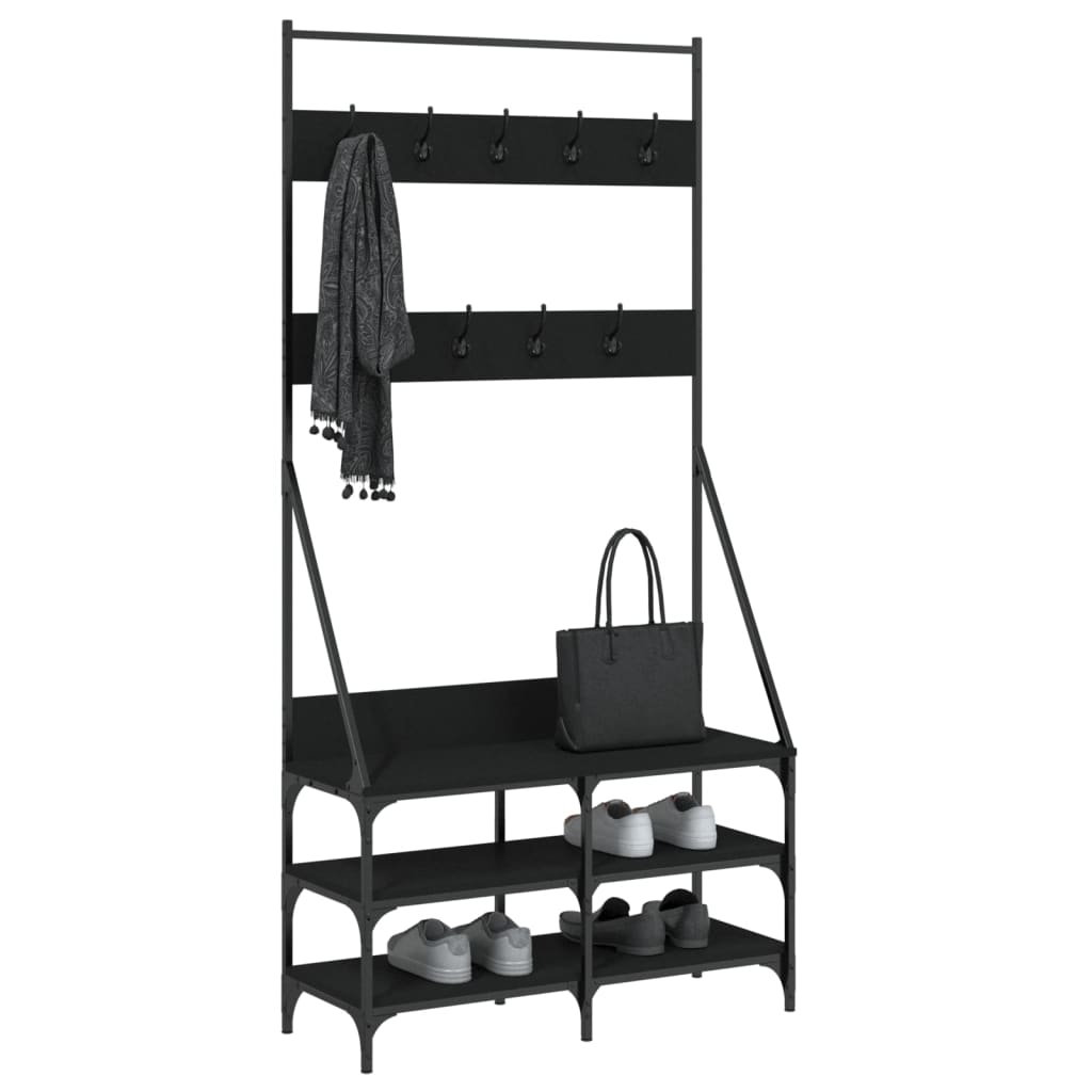 vidaXL Garment Rack with Shoe Rack 72x34x184 cm Black