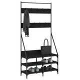 vidaXL Garment Rack with Shoe Rack 72x34x184 cm Black