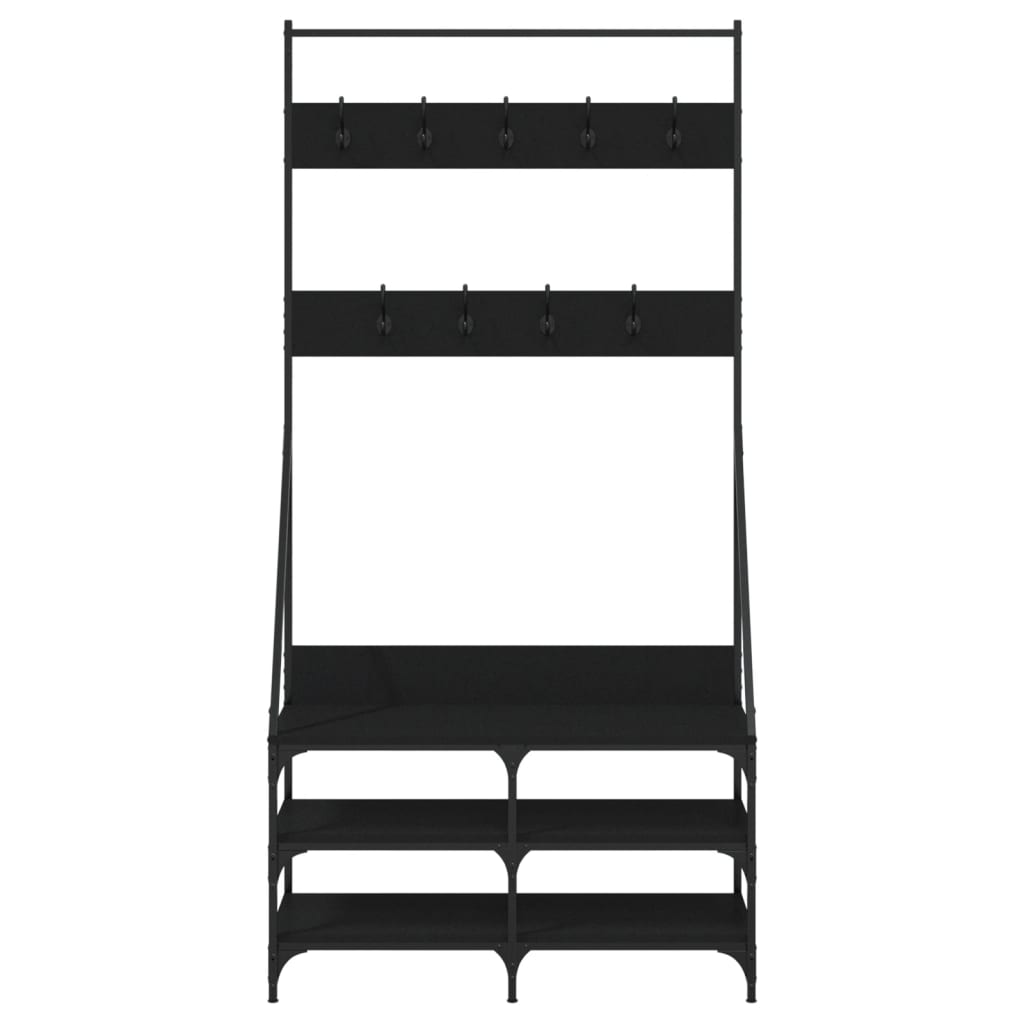 vidaXL Garment Rack with Shoe Rack 72x34x184 cm Black