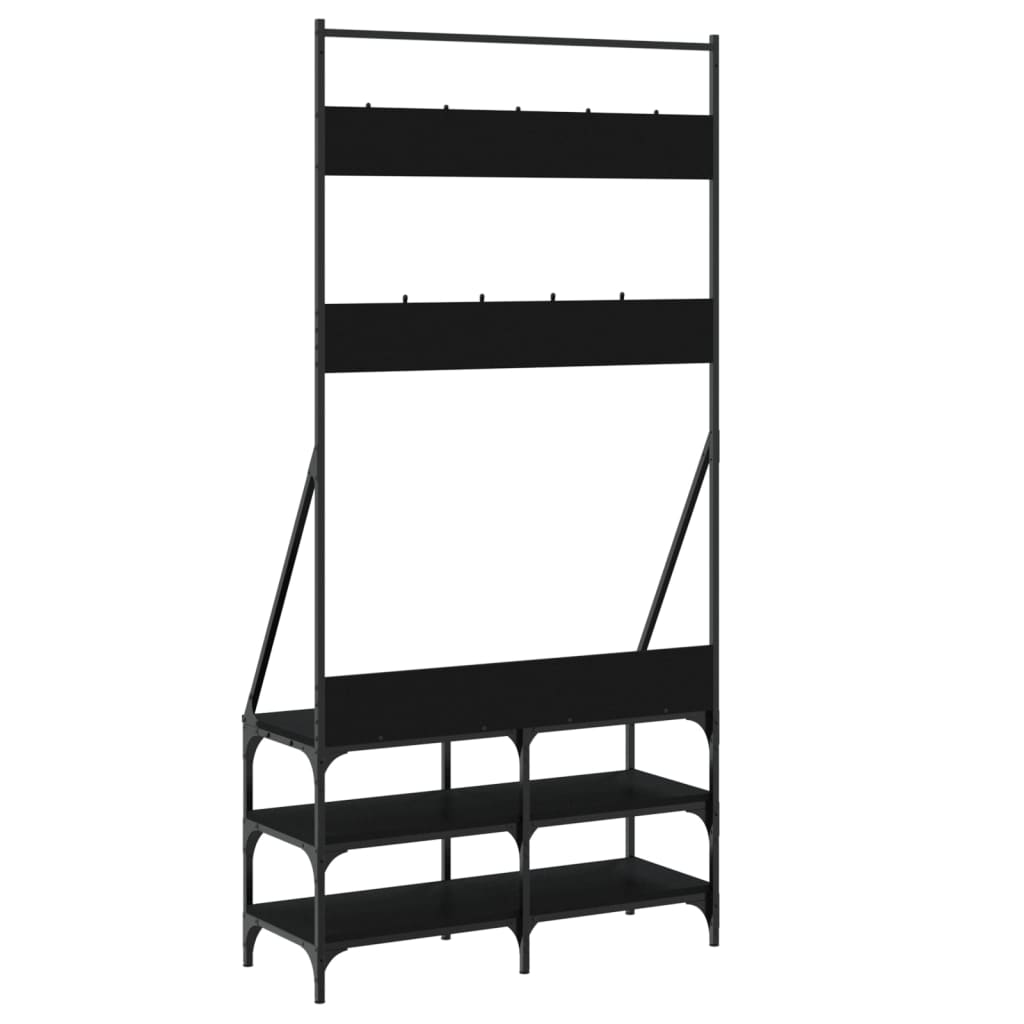 vidaXL Garment Rack with Shoe Rack 72x34x184 cm Black