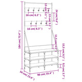 vidaXL Garment Rack with Shoe Rack 72x34x184 cm Black