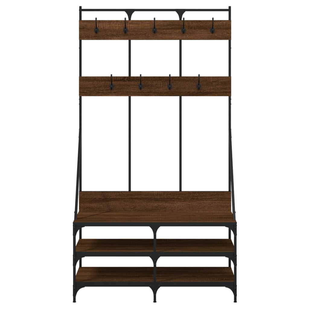 vidaXL Kledingrek met schoenenrek 100x40x184 cm zwart