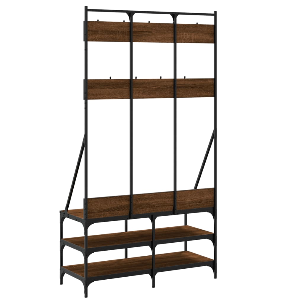 vidaXL Kledingrek met schoenenrek 100x40x184 cm zwart