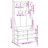 vidaXL Kledingrek met schoenenrek 100x40x184 cm zwart