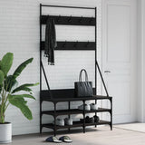 vidaXL Kledingrek met schoenenrek 70x40x184 cm zwart