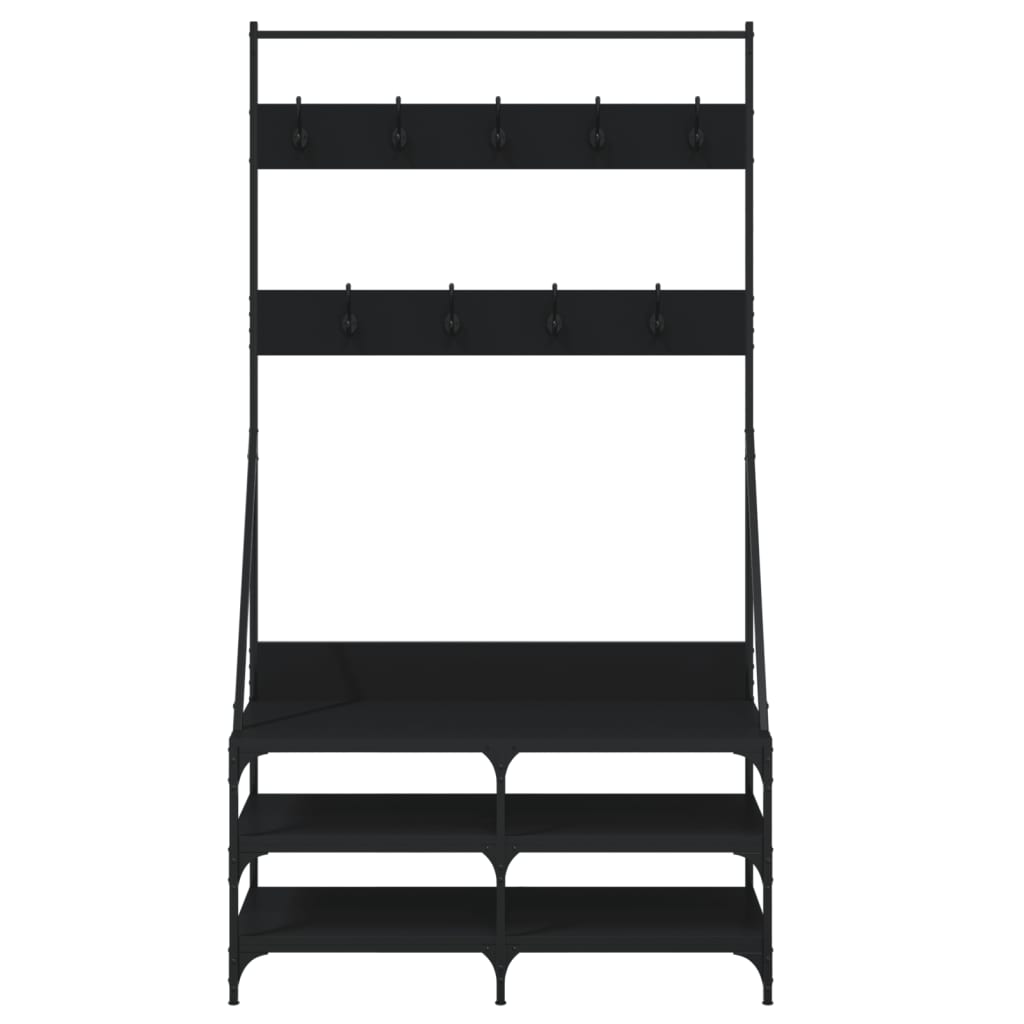 vidaXL Kledingrek met schoenenrek 70x40x184 cm zwart
