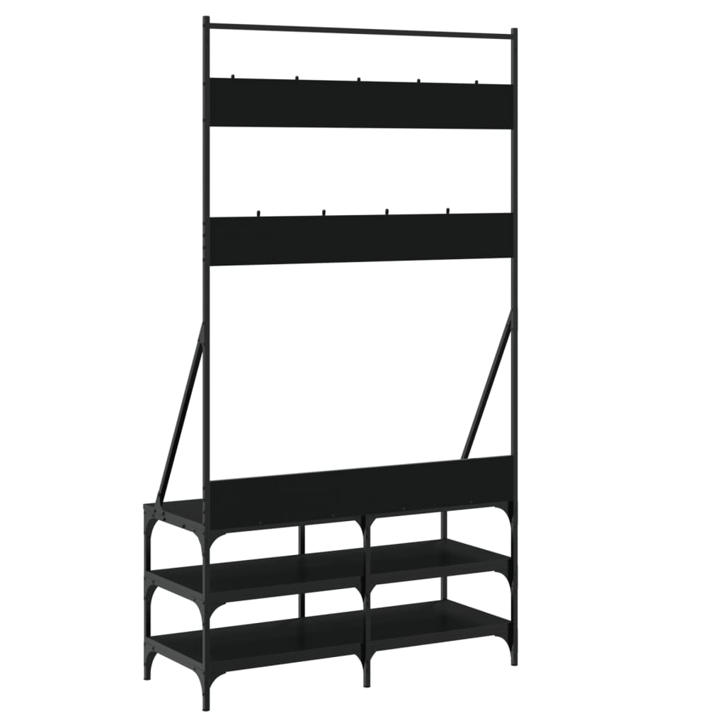 vidaXL Kledingrek met schoenenrek 70x40x184 cm zwart