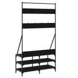 vidaXL Kledingrek met schoenenrek 70x40x184 cm zwart