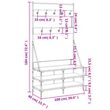 vidaXL Kledingrek met schoenenrek 70x40x184 cm zwart