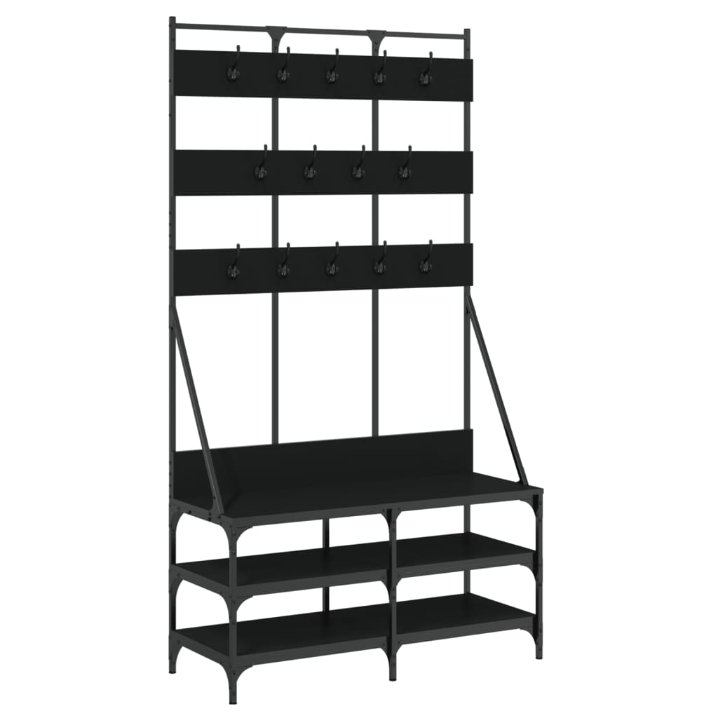 vidaXL Clothes Rack with Shoe Rack 100x40x184 cm Black