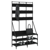 vidaXL Clothes Rack with Shoe Rack 100x40x184 cm Black