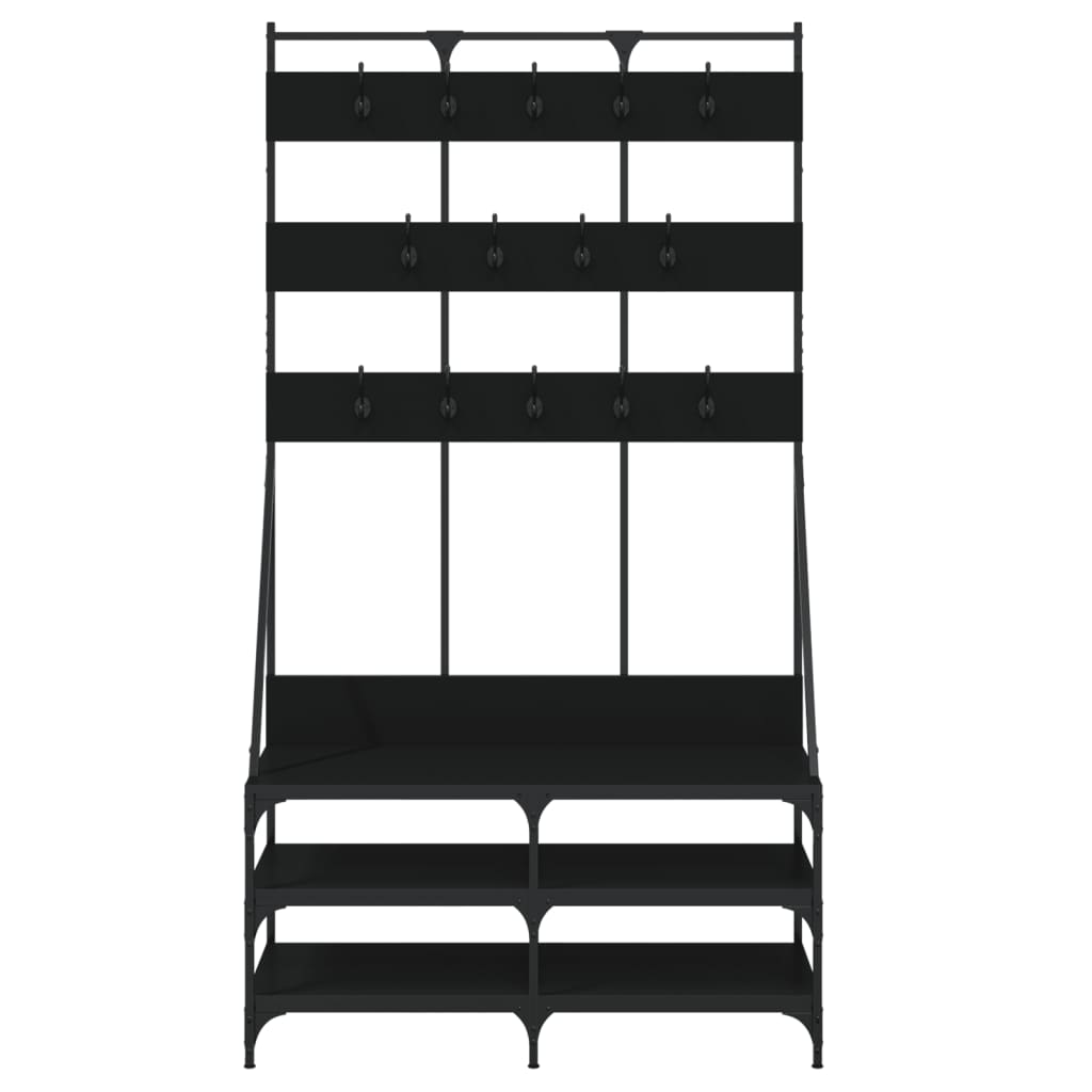vidaXL Clothes Rack with Shoe Rack 100x40x184 cm Black