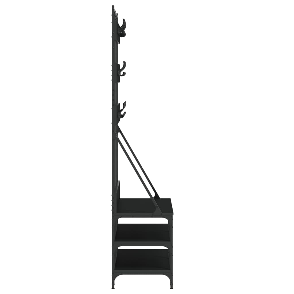 vidaXL Clothes Rack with Shoe Rack 100x40x184 cm Black