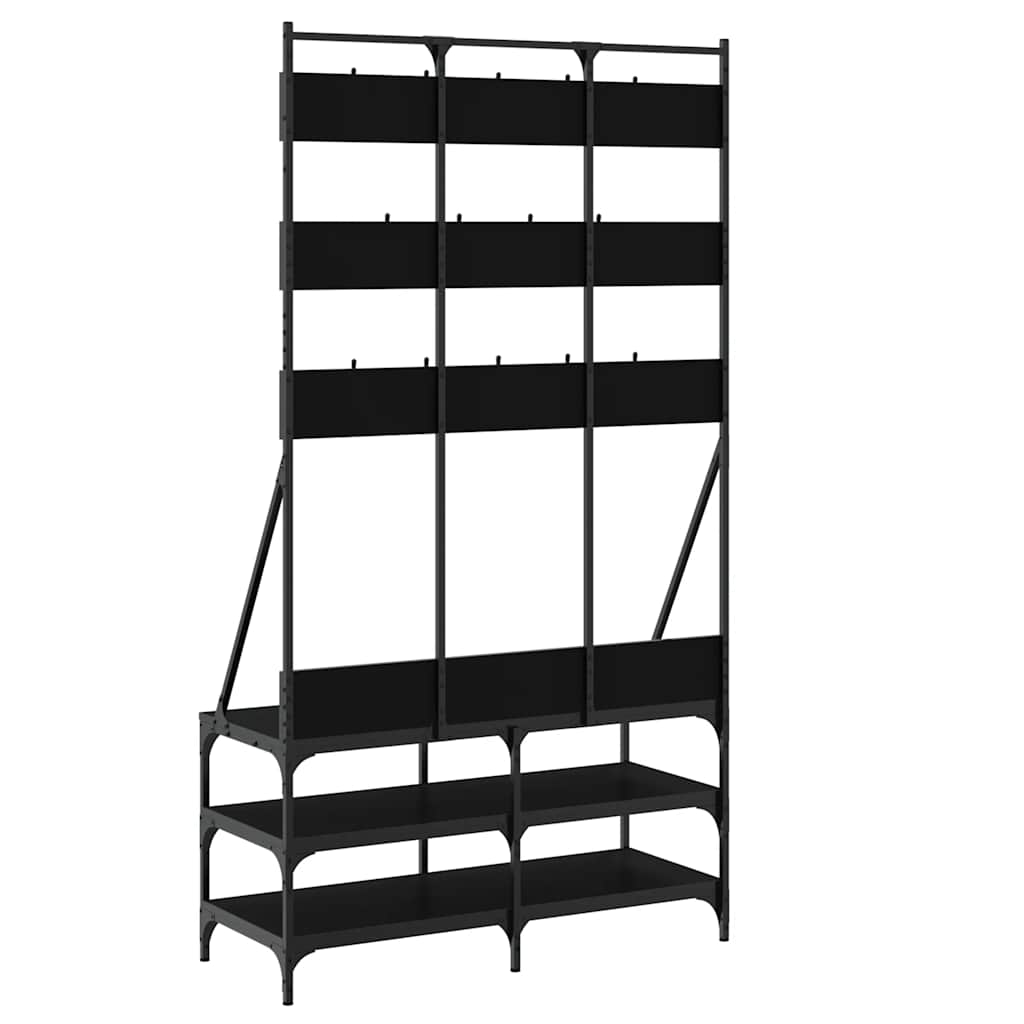 vidaXL Clothes Rack with Shoe Rack 100x40x184 cm Black
