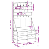 vidaXL Clothes Rack with Shoe Rack 100x40x184 cm Black