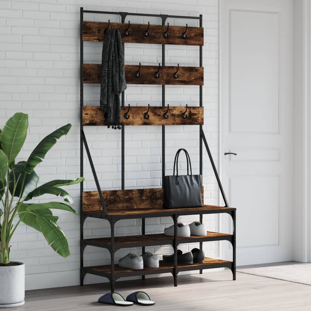 vidaXL Clothes Rack with Shoe Rack 100x40x184 cm Black