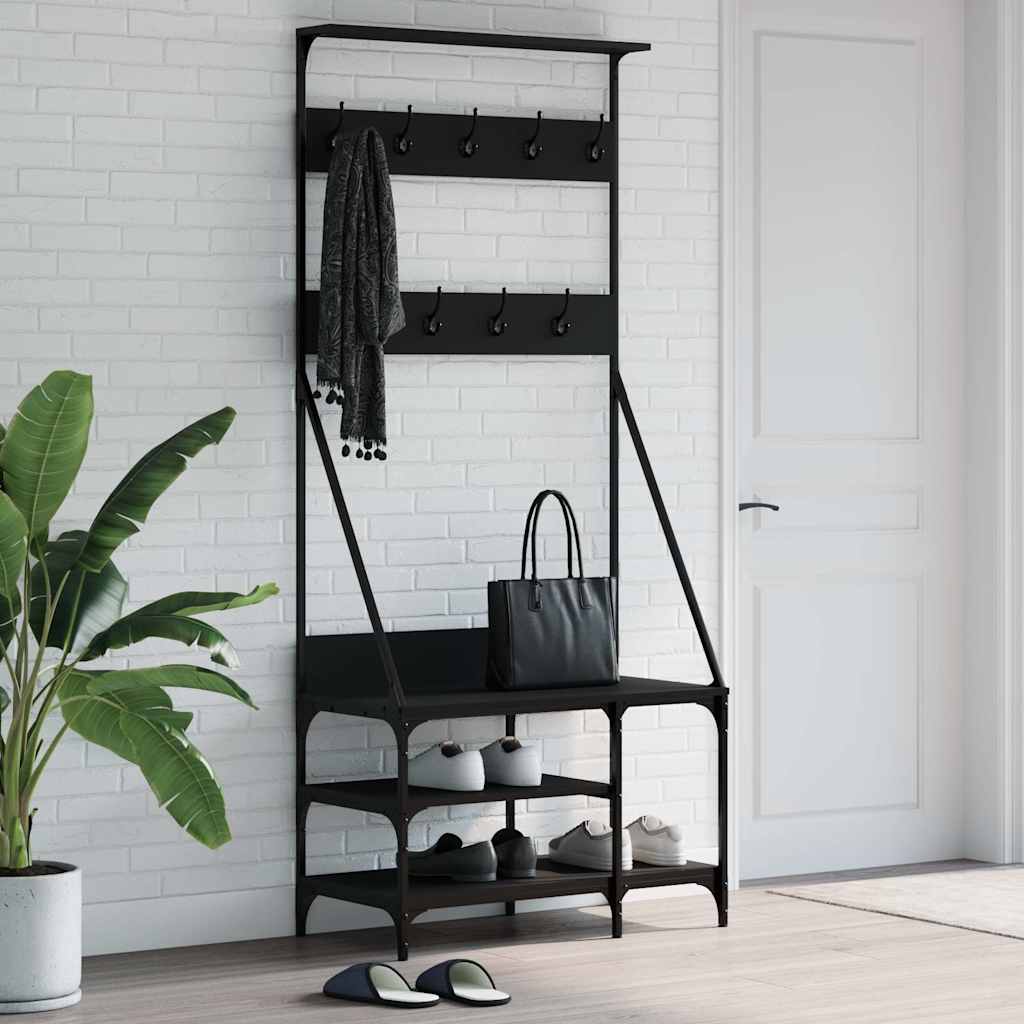 vidaXL Garment Rack with Shoe Rack 80x40x184 cm Black