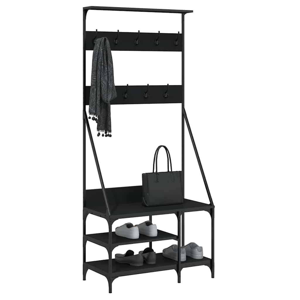 vidaXL Garment Rack with Shoe Rack 80x40x184 cm Black