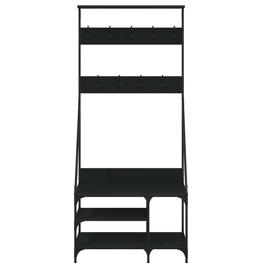 vidaXL Garment Rack with Shoe Rack 80x40x184 cm Black