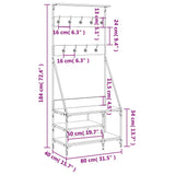 vidaXL Garment Rack with Shoe Rack 80x40x184 cm Black