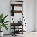 vidaXL Garment Rack with Shoe Rack 80x40x184 cm Black