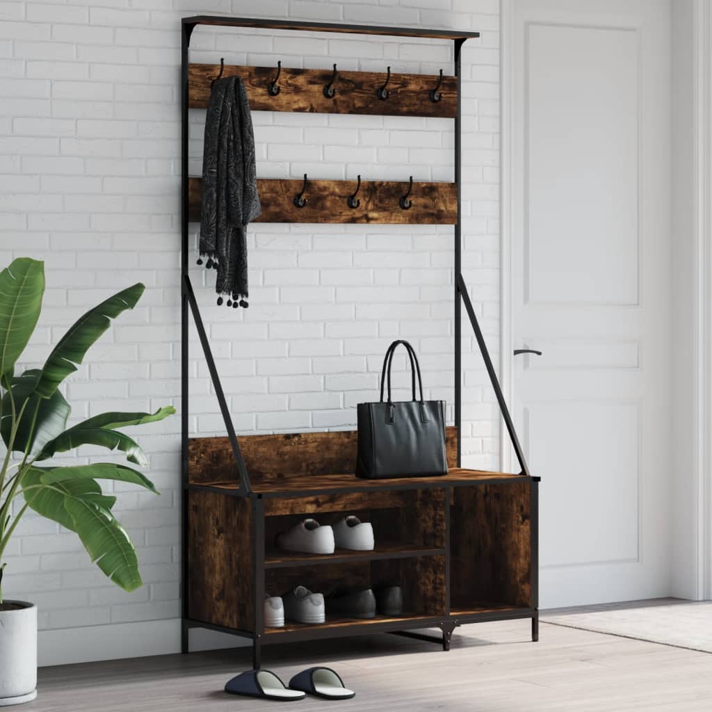 vidaXL Kledingrek met schoenenrek 100x41x184 cm sonoma eikenkleurig