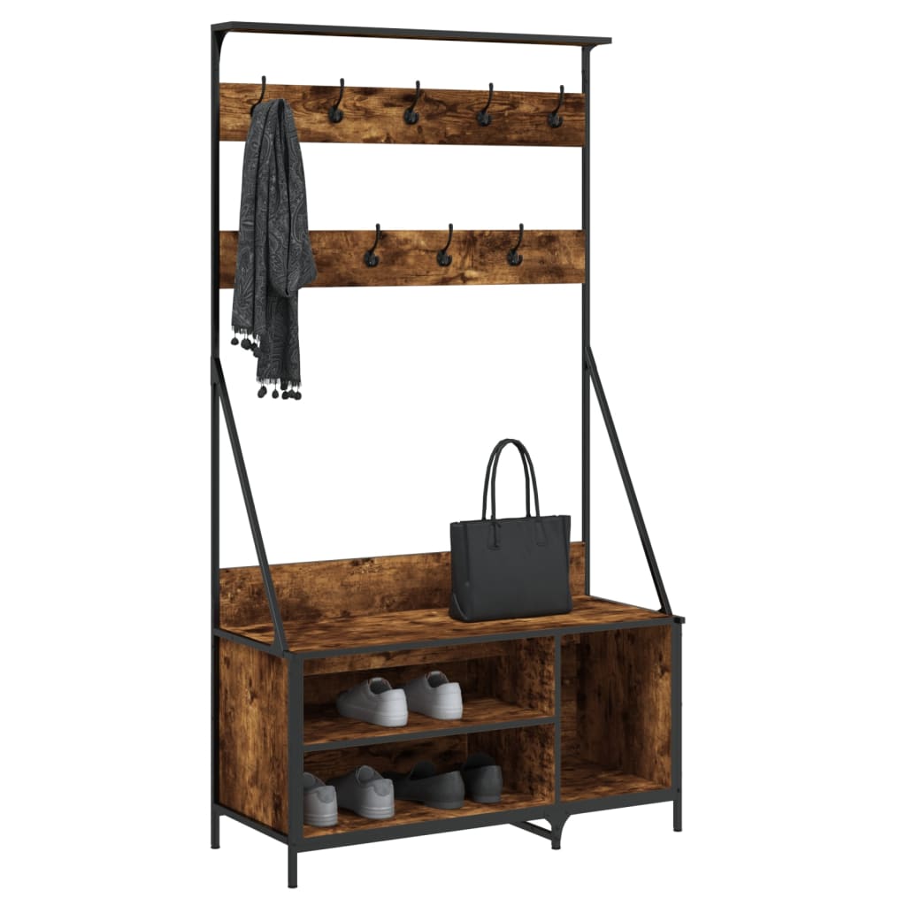 vidaXL Kledingrek met schoenenrek 100x41x184 cm sonoma eikenkleurig