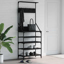 vidaXL Kledingrek met schoenenrek 70x34x184 cm zwart