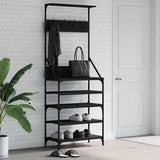 vidaXL Kledingrek met schoenenrek 70x34x184 cm zwart
