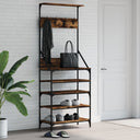 vidaXL Kledingrek met schoenenrek 70x34x184 cm zwart