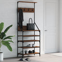 vidaXL Kledingrek met schoenenrek 70x34x184 cm zwart
