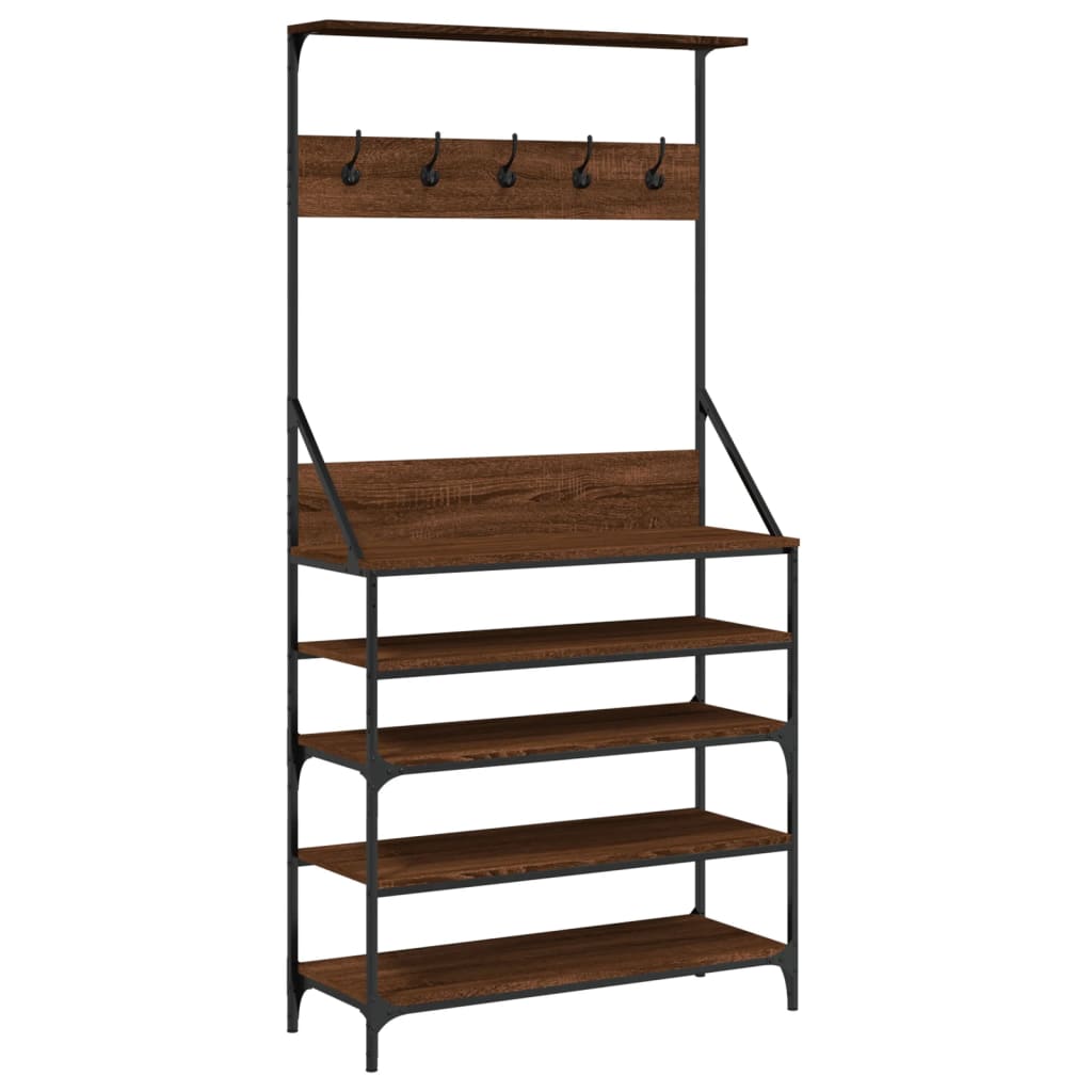 vidaXL Kledingrek met schoenenrek 70x34x184 cm zwart