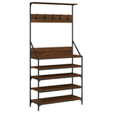 vidaXL Kledingrek met schoenenrek 70x34x184 cm zwart