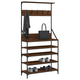 vidaXL Kledingrek met schoenenrek 70x34x184 cm zwart