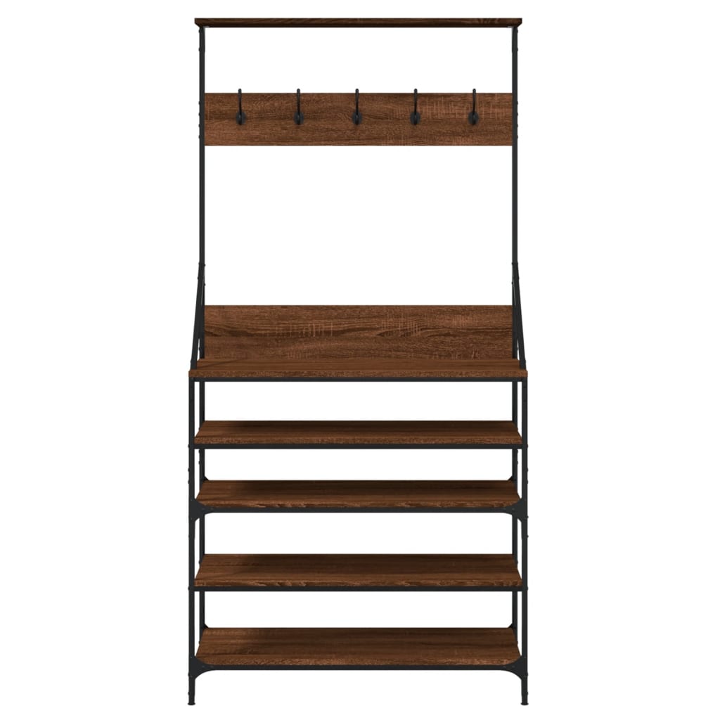 vidaXL Kledingrek met schoenenrek 70x34x184 cm zwart