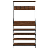 vidaXL Kledingrek met schoenenrek 70x34x184 cm zwart