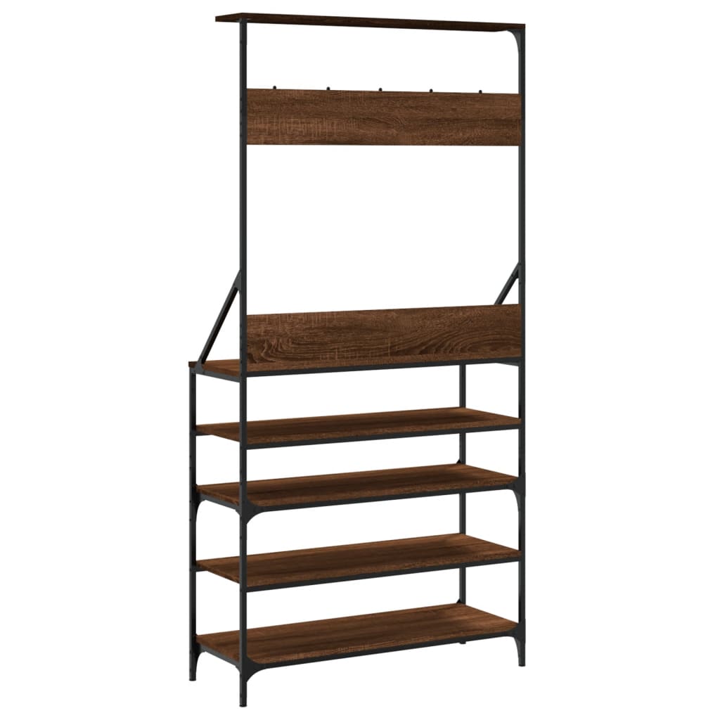 vidaXL Kledingrek met schoenenrek 70x34x184 cm zwart
