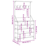 vidaXL Kledingrek met schoenenrek 70x34x184 cm zwart