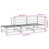 vidaXL Tuinhoekbank 2 st 70x70x67 cm massief grenenhout
