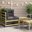 vidaXL Garden Corner Sofa with Cushions and Ottoman