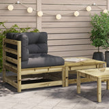 vidaXL Garden Corner Sofa with Cushions and Ottoman